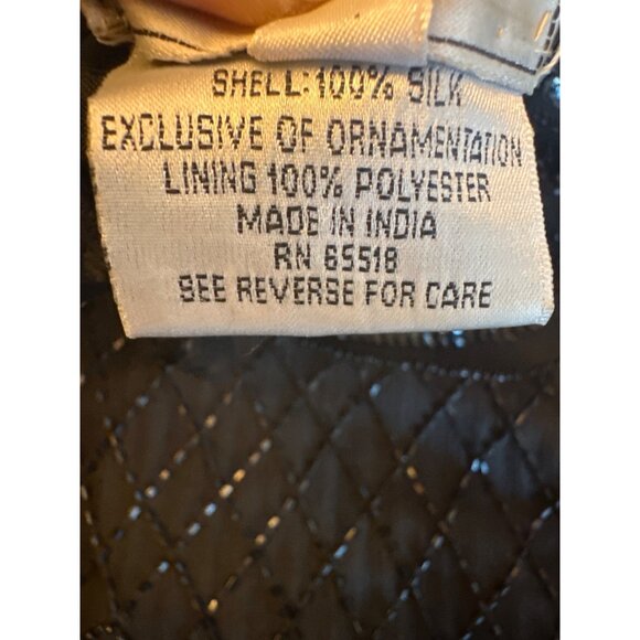 Pisces Black Beaded Silk Sequin Evening Top Large Formal Vintage Design - Picture 4 of 6